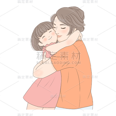 卡通感母亲节母女元素贴纸