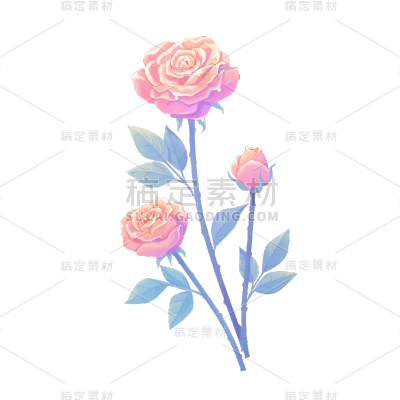 七夕情人节玫瑰花元素