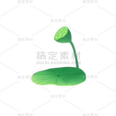 夏至荷叶元素中国风贴纸
