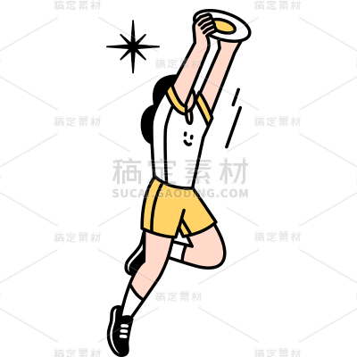 卡通感文体娱乐运动员元素 