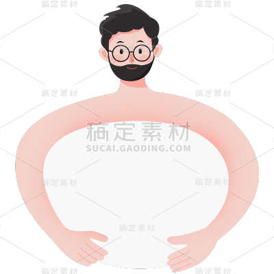 卡通感父亲节男人元素贴纸