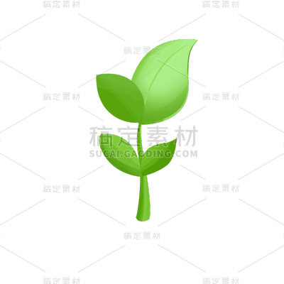 清新植树节树叶元素贴纸