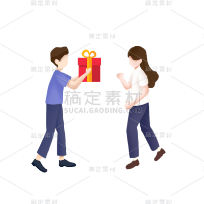卡通感金融行业人物元素