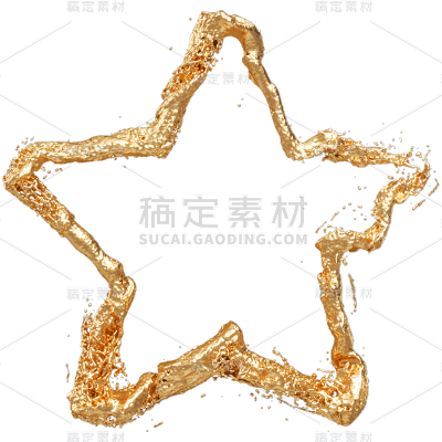 C4D-3D立体液体鎏金装饰元素贴纸7