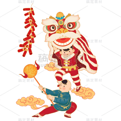 中国风春节男性元素贴纸