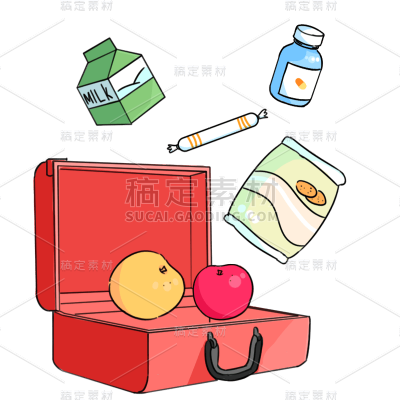 卡通感母亲节行李箱元素贴纸