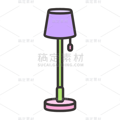 家居生活行业icon多色扁平-落地灯