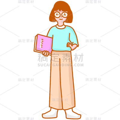 卡通感教育行业教师元素贴纸
