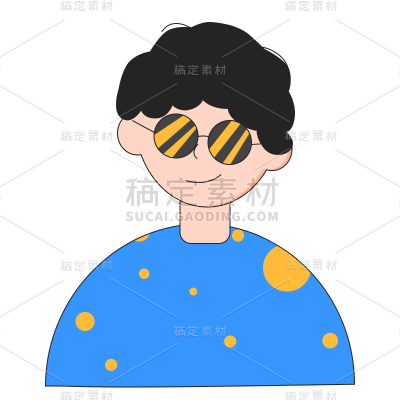 卡通感文体娱乐男人元素 