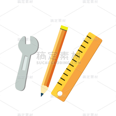 卡通感劳动节学习用品元素贴纸