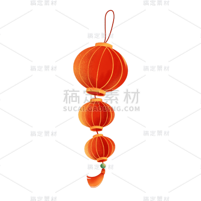中国风春节灯笼元素贴纸