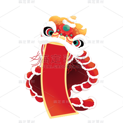 中国风春节对联元素贴纸