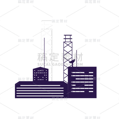 文体娱乐建筑贴纸