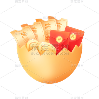 卡通感金融促销金蛋金币元素