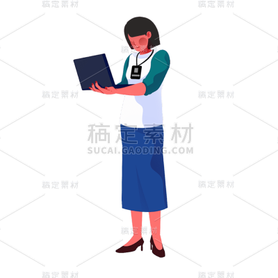 卡通感劳动节女人元素贴纸