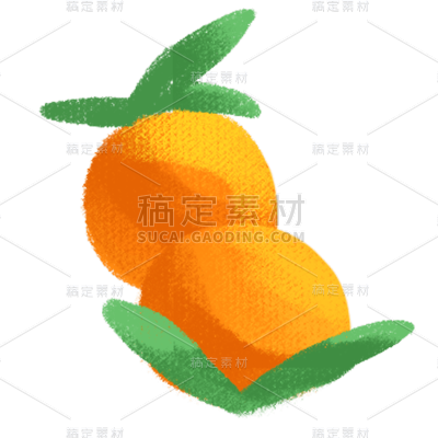 卡通感橘子元素贴纸