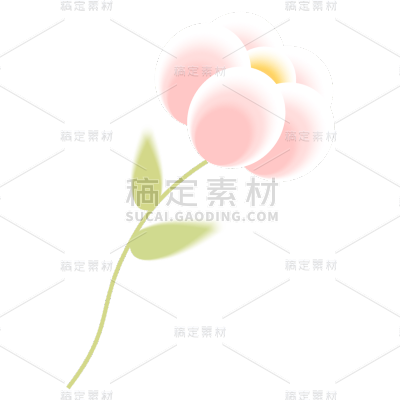 可爱清新花卉插画元素贴纸