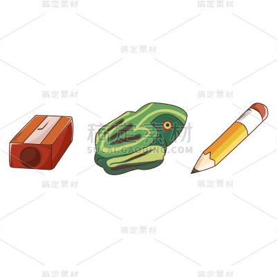 卡通感教育培训复古文具铅笔元素