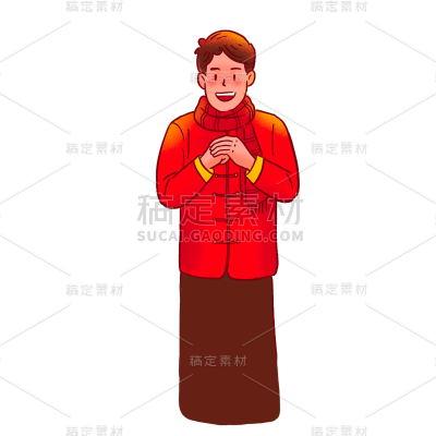 中国风春节男性元素贴纸