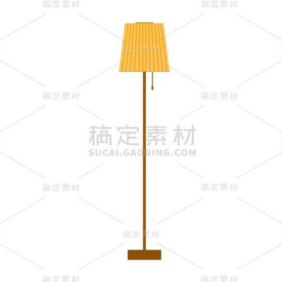 卡通感母亲节落地灯元素贴纸