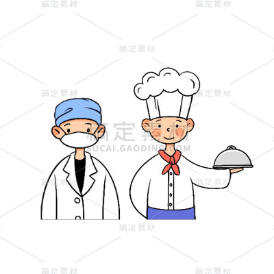 卡通感劳动节人物元素贴纸