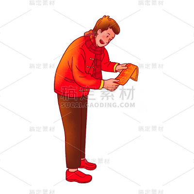中国风春节男性元素贴纸
