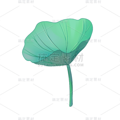 夏至莲叶元素中国风贴纸