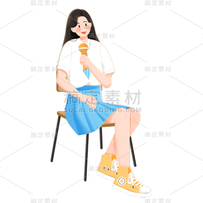 卡通感教育培训衬衫元素贴纸