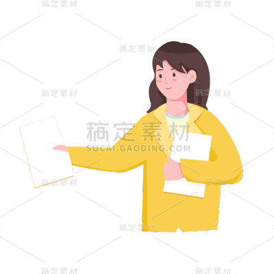 卡通感金融行业人物元素