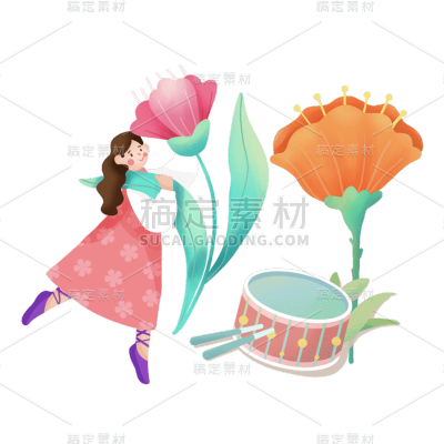 文艺三八妇女节女性元素贴纸
