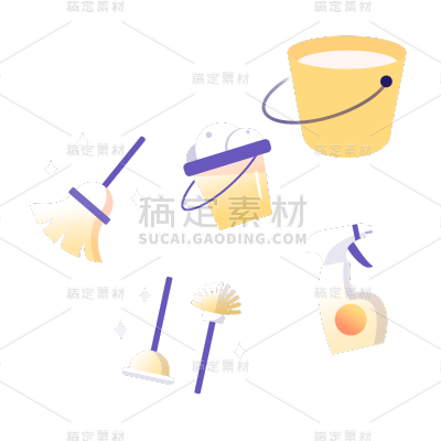 卡通感春节工具元素贴纸