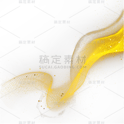 黄色酷炫光效金色飘渺奢华曲线元素-GDFXPM2302