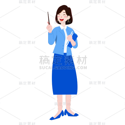 卡通感教育培训女生元素贴纸