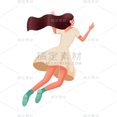卡通感教育女生培训元素贴纸