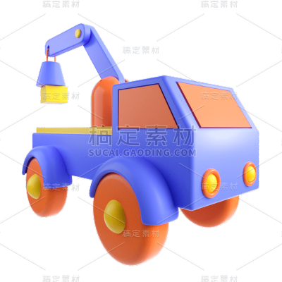 C4D-交通工具贴纸-吊车