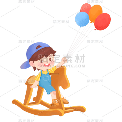 卡通感儿童节男孩元素贴纸
