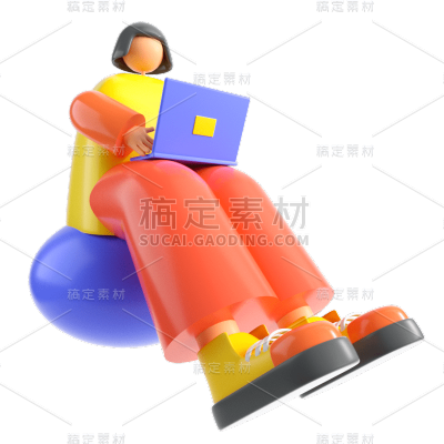 C4D人物插画素材贴纸