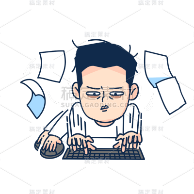 卡通感劳动节男人元素贴纸
