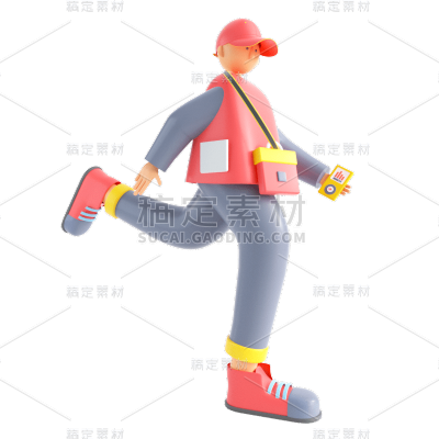 C4D-3D立体潮酷人物插画7