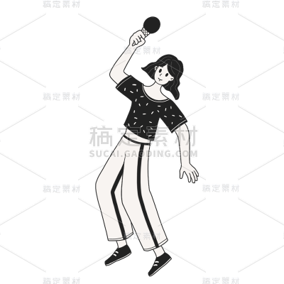 卡通感青年节女生元素贴纸