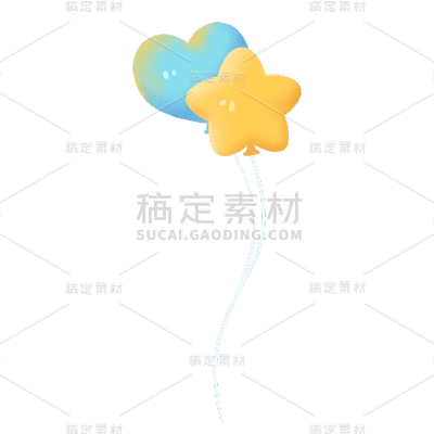 卡通感儿童节气球元素贴纸