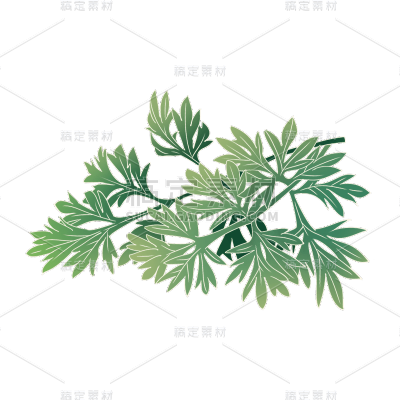 卡通感端午节树叶元素贴纸