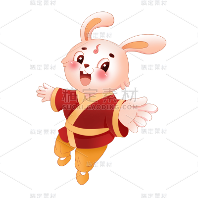 中国风春节兔子元素贴纸