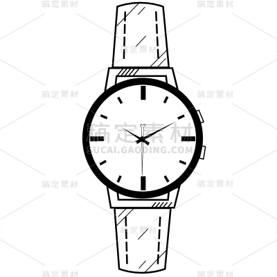 手绘-素描钟表元素家居生活贴纸4