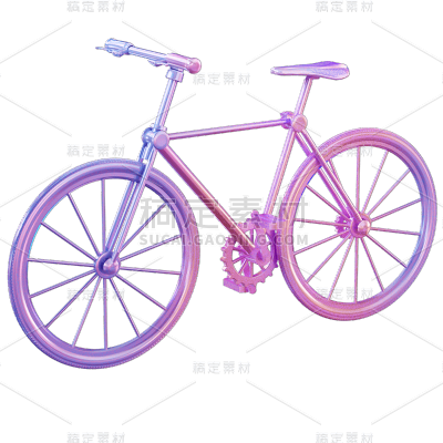 C4D-Y2K元素日常氛围贴纸-自行车
