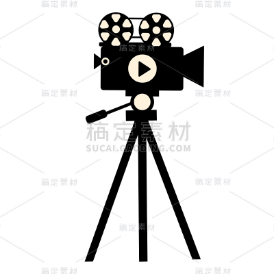 卡通感春节摄影机元素贴纸