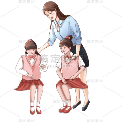 卡通感教师节女性元素贴纸