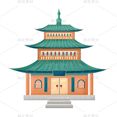 卡通感塔元素