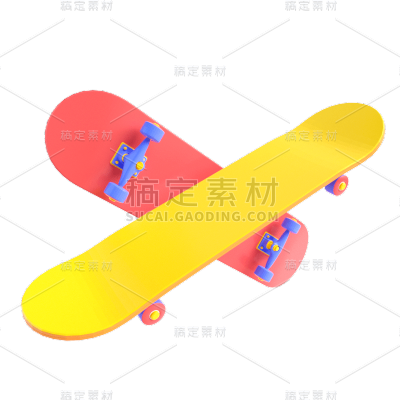 C4D体育用品贴纸-滑板