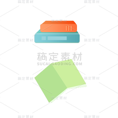 卡通感青年节书本元素贴纸